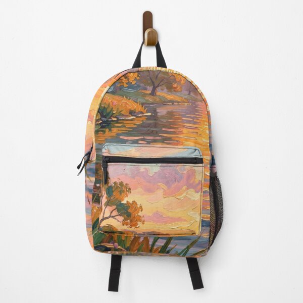 Item preview, Golden Sunset River with Impressionistic Brushstrokes and Vibrant Nature Glow designed and sold by FotoworldEdel.