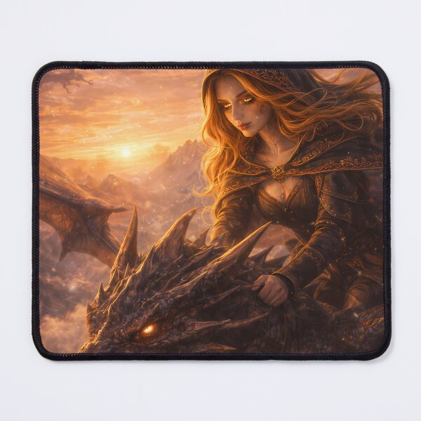 Item preview, Dragon Rider Fantasy Woman Epic Sky Flight designed and sold by KnitOfShadoF.