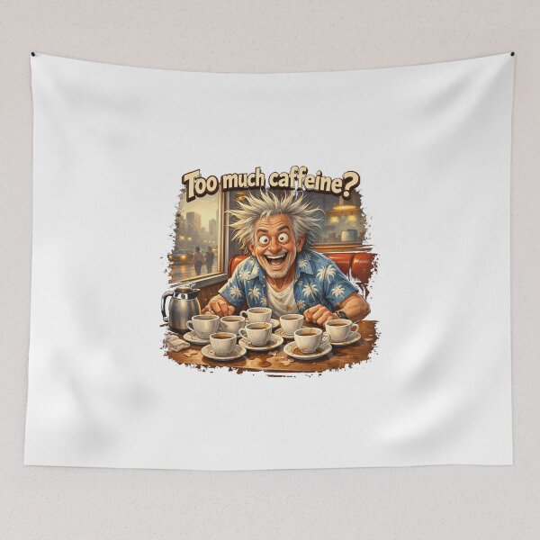 Item preview, Too Much Caffeine? Funny Coffee Overdose Humor Design designed and sold by MarekoraStudio.