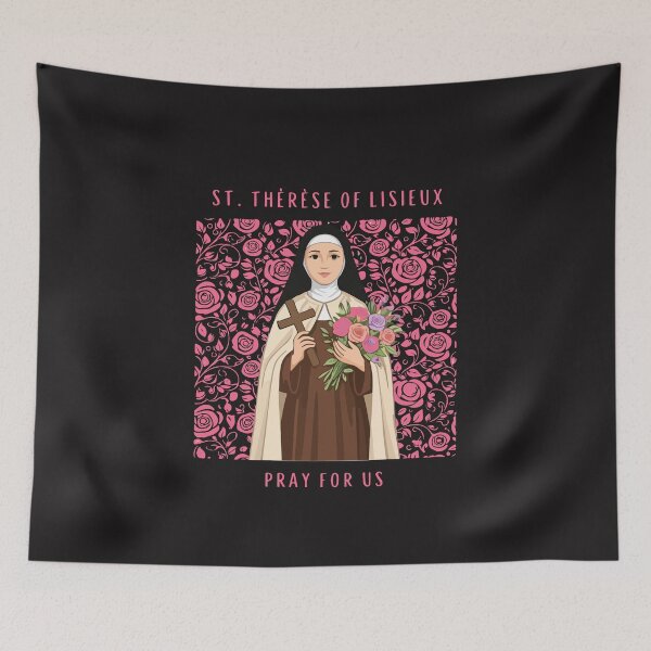 Item preview, Saint Therese Pray For Us Little Flower Catholic Floral Faith Gift designed and sold by kiralynstration.