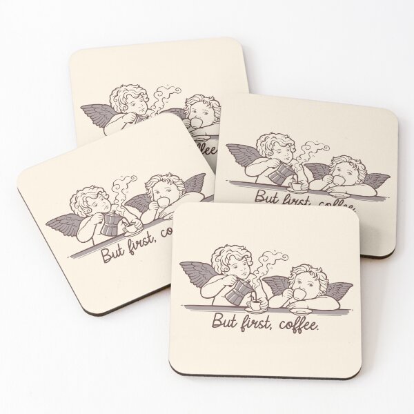 Item preview, But First Coffee - Raphael's Angels with Moka - Renaissance Art Parody designed and sold by NemiMakeit.