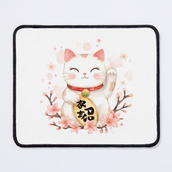 Item preview, Cat Maneki-neko with sakura designed and sold by uunaa.