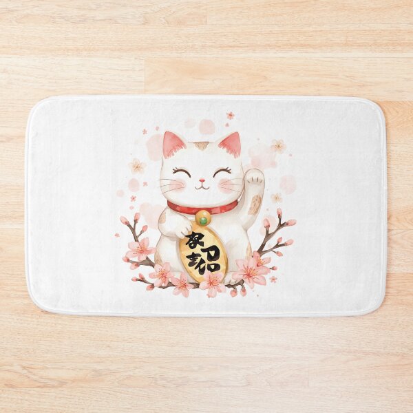 Item preview, Cat Maneki-neko with sakura  designed and sold by uunaa.