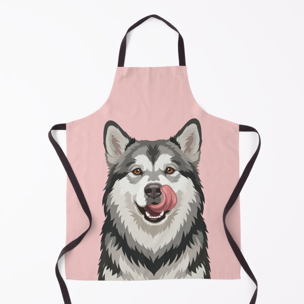 Item preview, Fluffy Alaskan Malamute Dog Licking Nose Art designed and sold by BrownHorse90s.