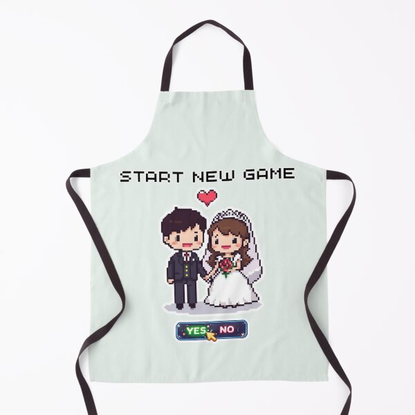Item preview, Start New Game | Retro Pixel Art Gamer Couple Wedding designed and sold by Love&Geek.
