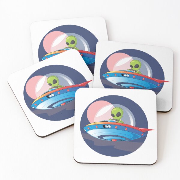 Item preview, Alien Flying Saucer Pilot Moonlight Cartoon designed and sold by CLC54.