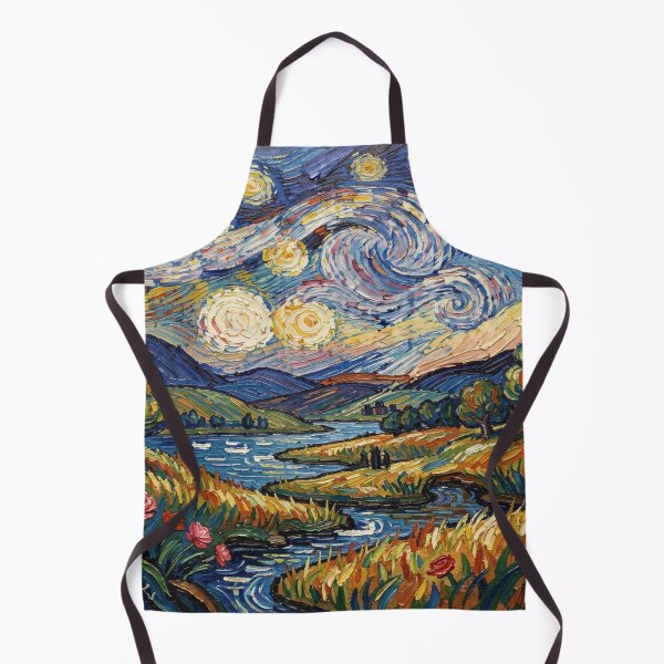 Item preview, Starry Landscape with expressive brushstrokes and nature flow in gouache style designed and sold by FotoworldEdel.