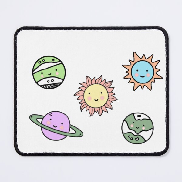 Item preview, Kawaii Pastel Planets, Cute Solar System Doodle designed and sold by CLC54.