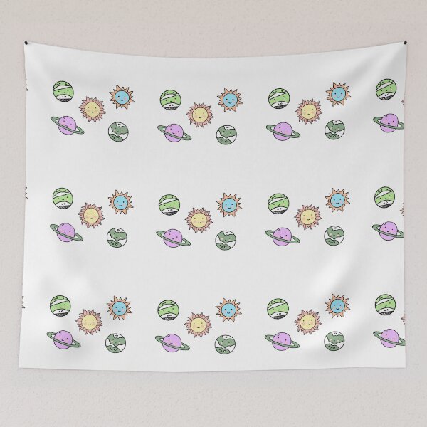 Item preview, Kawaii Pastel Planets, Cute Solar System Doodle designed and sold by CLC54.