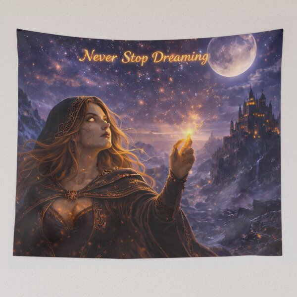 Item preview, Never Stop Dreaming Fantasy Magic Night Art designed and sold by KnitOfShadoF.