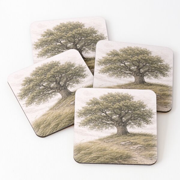 Item preview, Wind Swept Grass and Oak Tree Landscape designed and sold by Ykvaere.