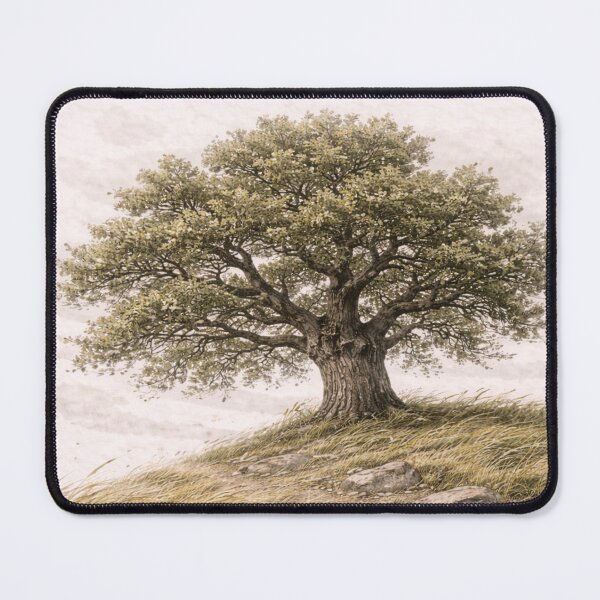 Item preview, Wind Swept Grass and Oak Tree Landscape designed and sold by Ykvaere.