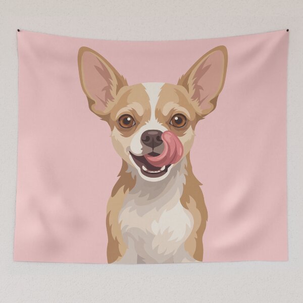 Item preview, Tiny Chihuahua Dog Licking Nose Art designed and sold by BrownHorse90s.
