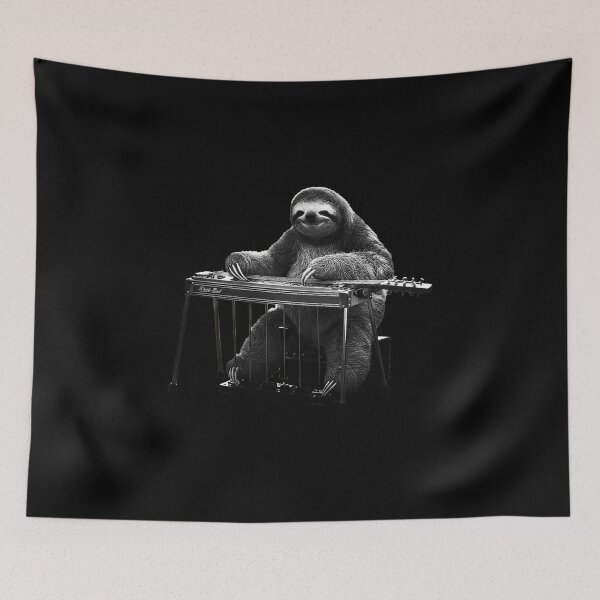 Item preview, Sloth Playing Pedal Steel Guitar – Chill Country Animal designed and sold by The Atomics.