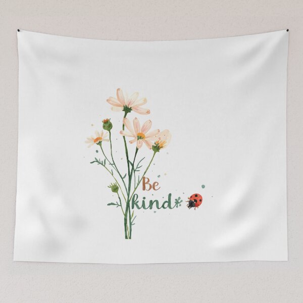 Item preview, Be kind flowers and ladybug designed and sold by uunaa.