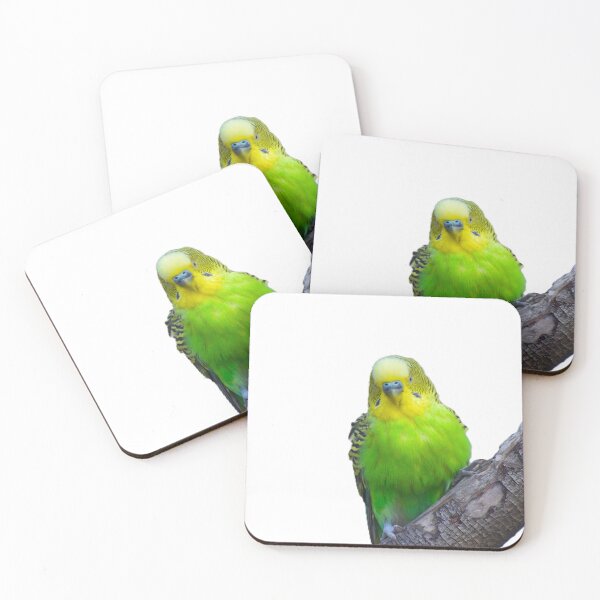 Item preview, Bright Green Budgie on Branch designed and sold by MeadowMagicDesigns.