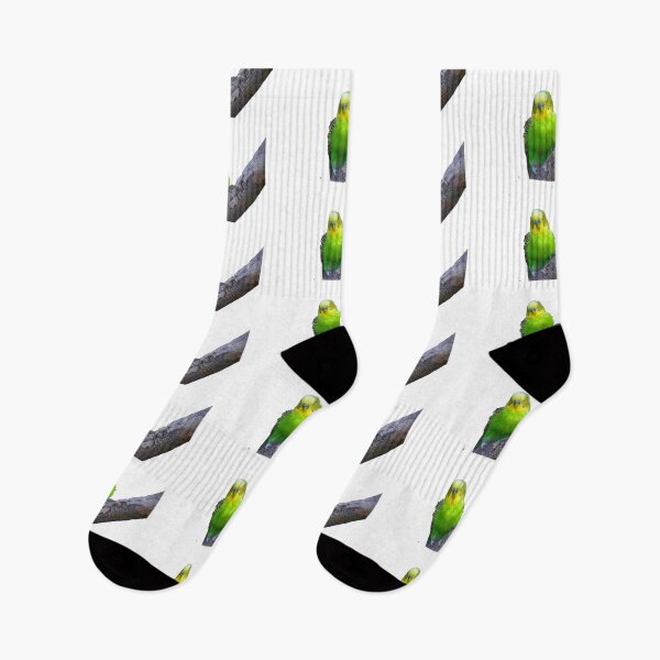Item preview, Bright Green Budgie on Branch designed and sold by MeadowMagicDesigns.
