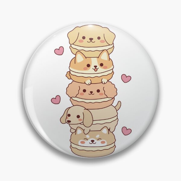 Item preview, Kawaii Macaron Dog Stack Cute Puppy Tower Art designed and sold by MJ ART.