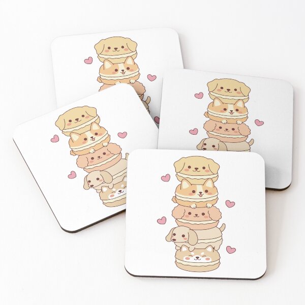 Item preview, Kawaii Macaron Dog Stack Cute Puppy Tower Art designed and sold by MJ ART.