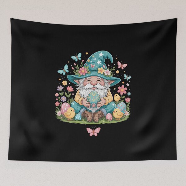 Item preview, Cute Easter Gnome with Egg and Flowers Easter Day designed and sold by FaithAbbott.