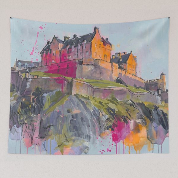 Item preview, Edinburgh Castle Abstract Art Print – Scotland Landmark Painting designed and sold by Printpix.