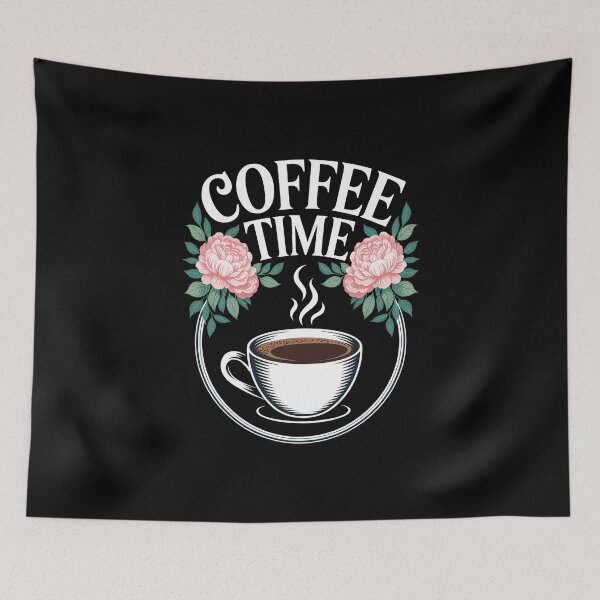 Item preview, Cute Coffee Time Flower Print Coffee Cup Coffee Lover designed and sold by FaithAbbott.