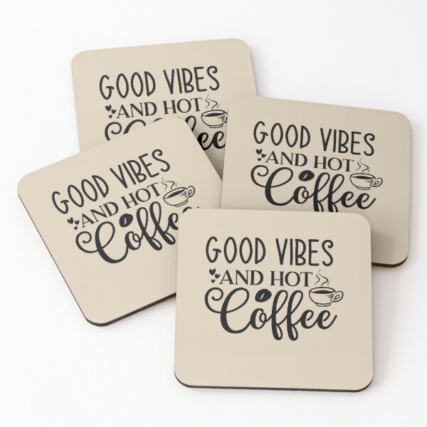 Item preview, Good Vibes and Hot Coffee Quote designed and sold by jyotsanafinds.