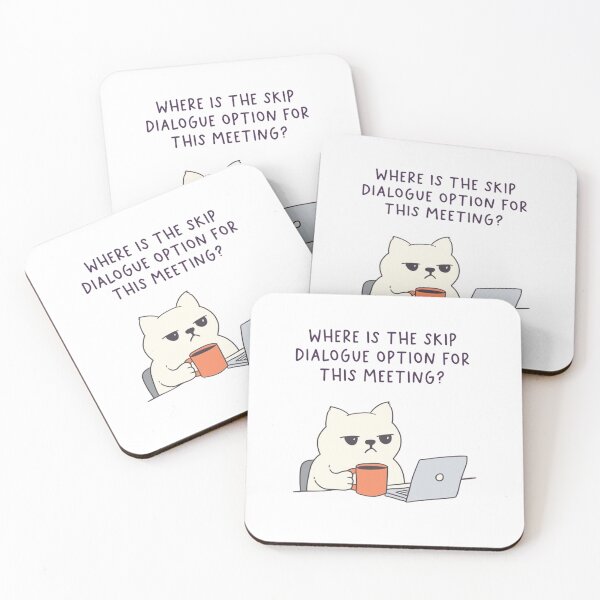 Item preview, Skip Dialogue Option - Funny Gamer Office Cat designed and sold by JossDesign15.