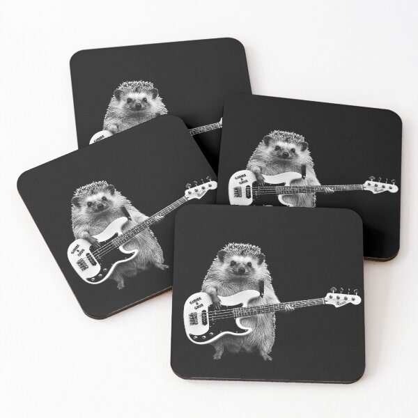 Item preview, Punk Hedgehog Bassist – Cute Rock Animal Playing Bass designed and sold by The Atomics.
