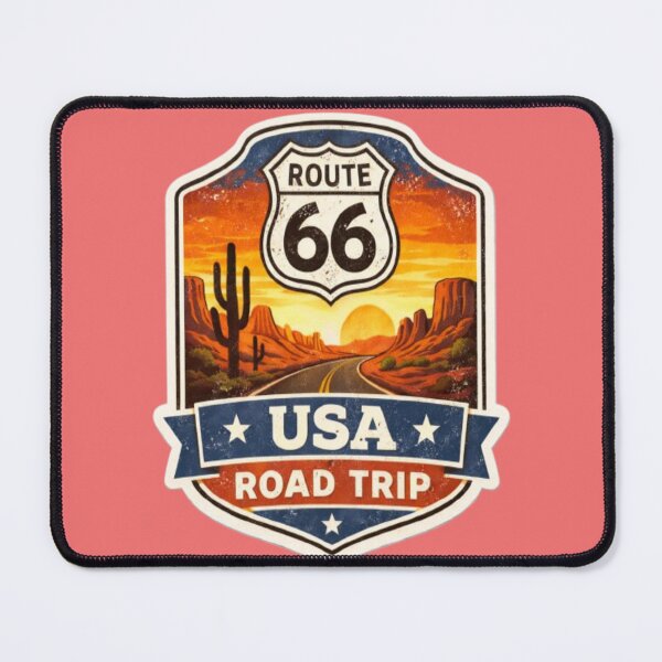Item preview, Route 66 USA Road Trip Vintage Desert Sunset Travel Sticker designed and sold by GRYFFWEAR.