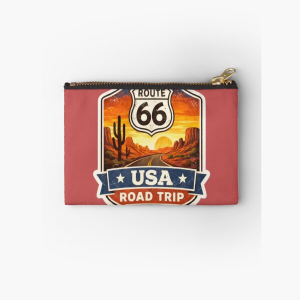 Item preview, Route 66 USA Road Trip Vintage Desert Sunset Travel Sticker designed and sold by GRYFFWEAR.