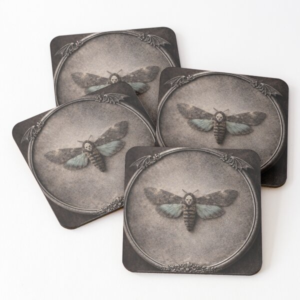Item preview, Death Head Moth on Vintage Ornate Mirror designed and sold by Ykvaere.