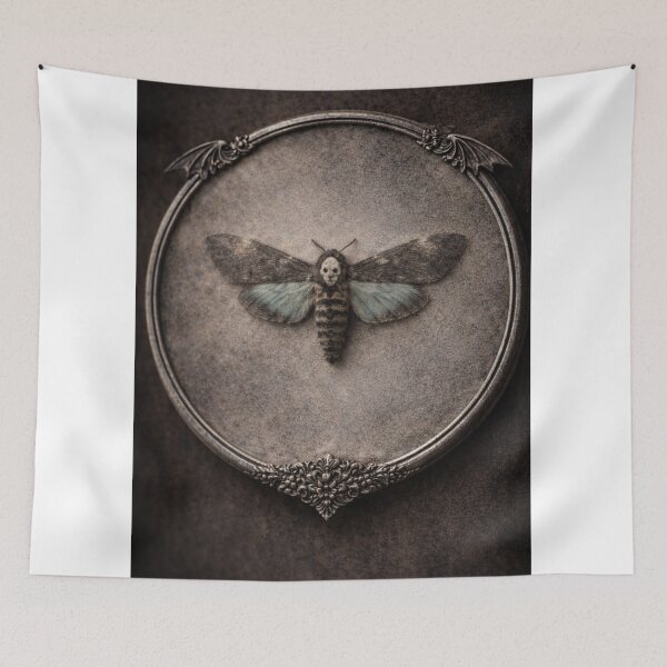 Item preview, Death Head Moth on Vintage Ornate Mirror designed and sold by Ykvaere.