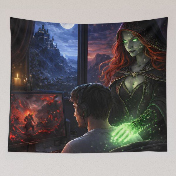 Item preview, Fantasy Gamer Bond Character Guardian Art designed and sold by KnitOfShadoF.