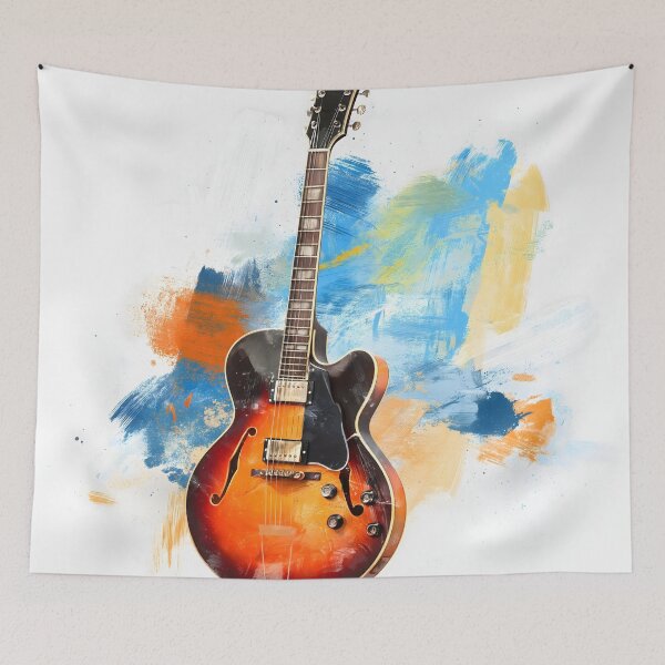 Item preview, semi hollow Jazz guitar painting artwork designed and sold by gut2000.