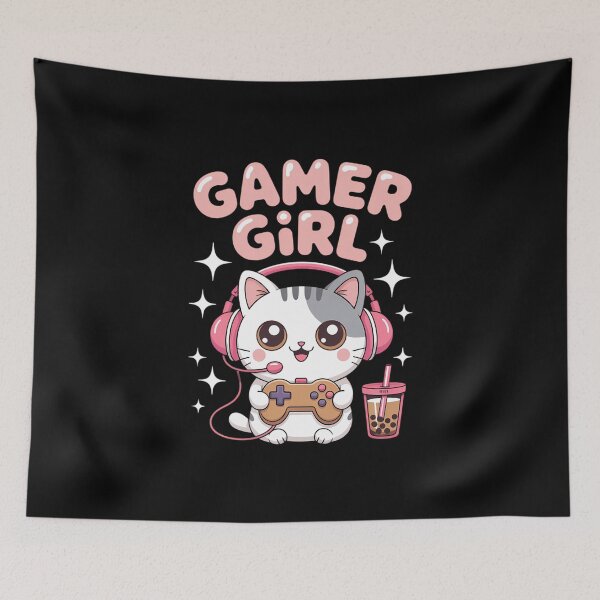 Item preview, Gamer Girl Cat designed and sold by FaithAbbott.