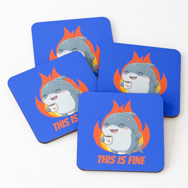 Item preview, This Is Fine Chibi Shark designed and sold by Nature's Chibis.
