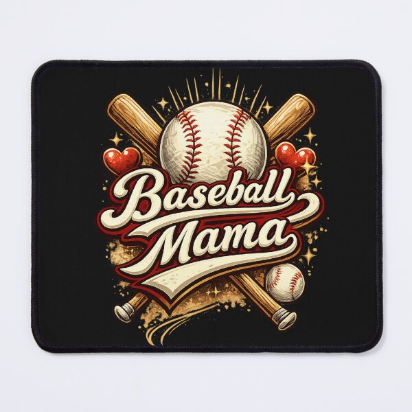 Item preview, Retro Baseball Mama Illustrative Sports Design with Hearts designed and sold by Lozarux.