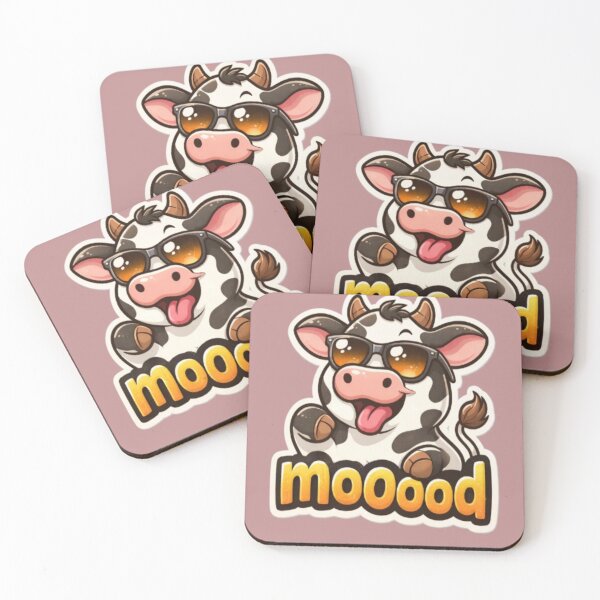 Item preview, Mooood Funny Cow Meme Sticker Cute Kawaii Mood Animal designed and sold by GRYFFWEAR.