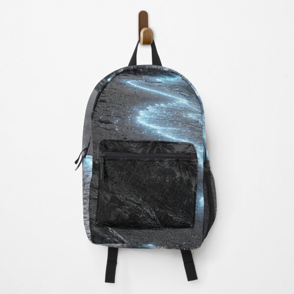 Item preview, Bioluminescent Waves Glowing on Night Beach designed and sold by Ykvaere.