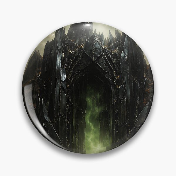 Item preview, Obsidian Citadel Gates - Dark Fantasy Eerie Landscape designed and sold by bapupa.