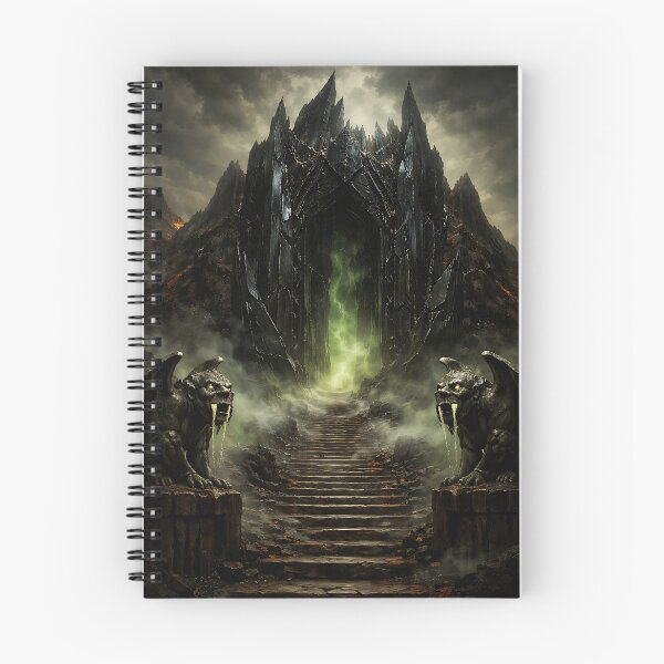 Item preview, Obsidian Citadel Gates - Dark Fantasy Eerie Landscape designed and sold by bapupa.