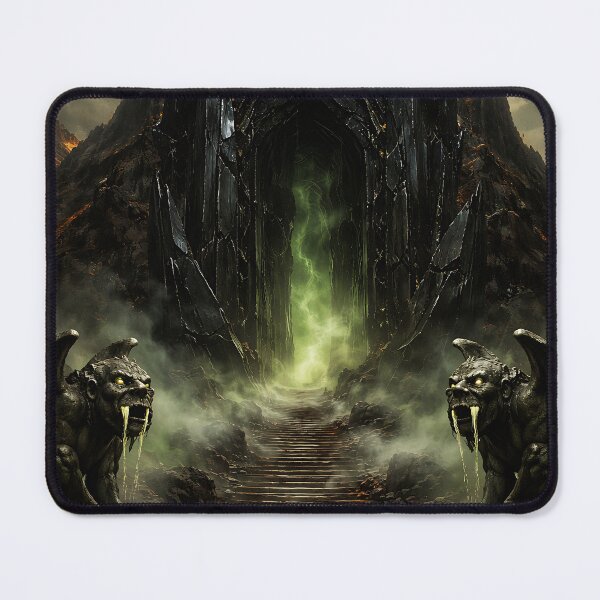 Item preview, Obsidian Citadel Gates - Dark Fantasy Eerie Landscape designed and sold by bapupa.