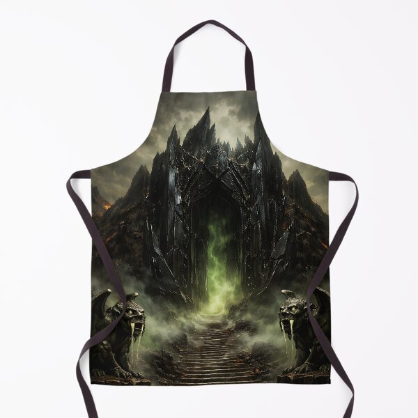 Item preview, Obsidian Citadel Gates - Dark Fantasy Eerie Landscape designed and sold by bapupa.