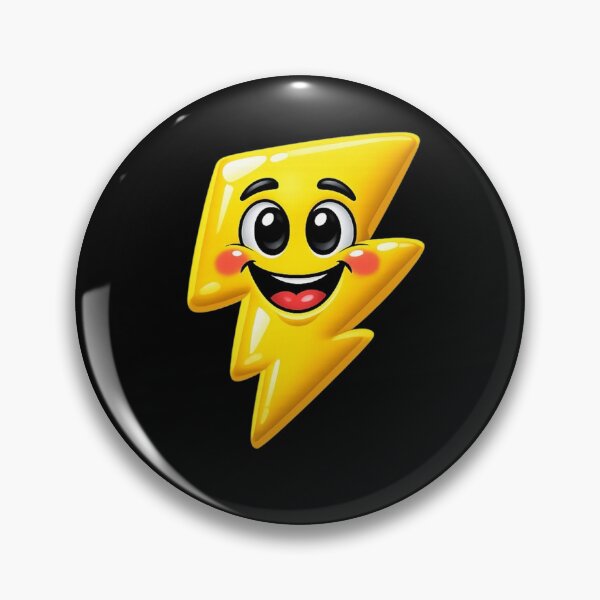 Item preview, Cute 3D Cartoon Lightning Bolt – Funny Retro 90s Style Character designed and sold by Timeless Junction.