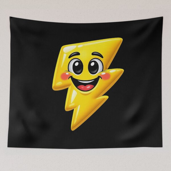 Item preview, Cute 3D Cartoon Lightning Bolt – Funny Retro 90s Style Character designed and sold by Timeless Junction.