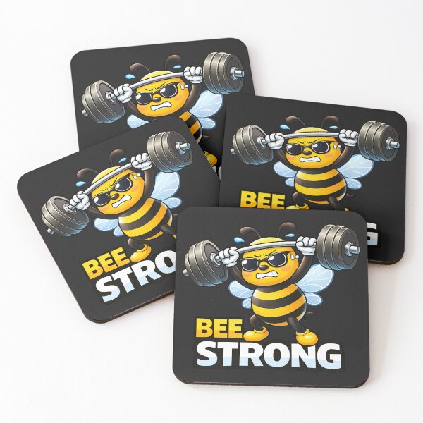 Item preview, Bee Strong Funny Fitness Bee Weightlifting Humor designed and sold by Infinitee8hirts.
