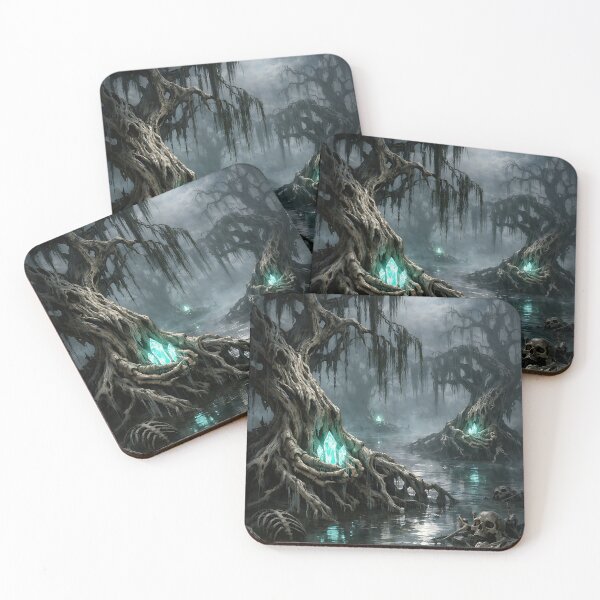 Item preview, Skeletal Willow Grove - Dark Fantasy Eerie Landscape designed and sold by bapupa.
