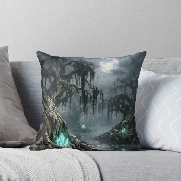 Item preview, Skeletal Willow Grove - Dark Fantasy Eerie Landscape designed and sold by bapupa.
