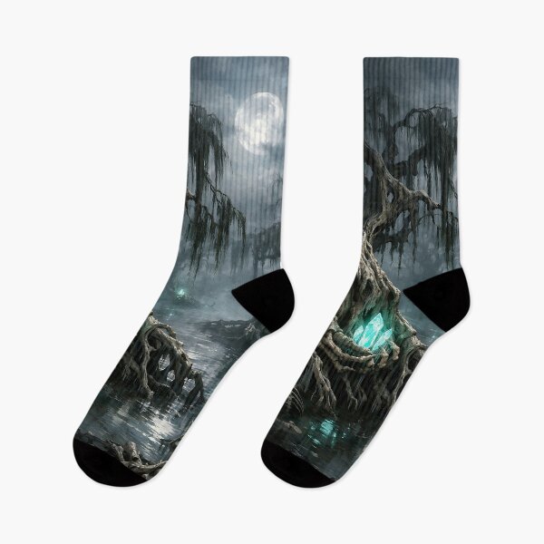 Item preview, Skeletal Willow Grove - Dark Fantasy Eerie Landscape designed and sold by bapupa.